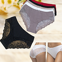 Труси жіночі La Vivas бавовна з мереживом середня посадка 1 шт Розміри XL 2XL 3XL