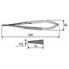 Голкотримач прямий з замком Castroviejo, 18 см, J-24-257, фото 2