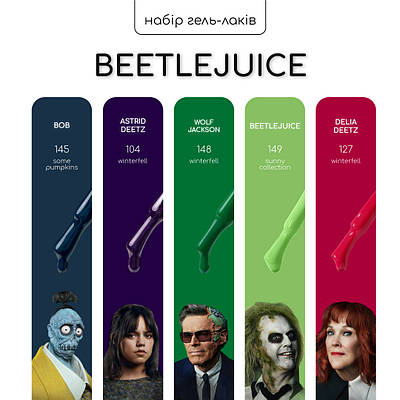 Набір гель-лаків Nice for you 4+1 Beetlejuice