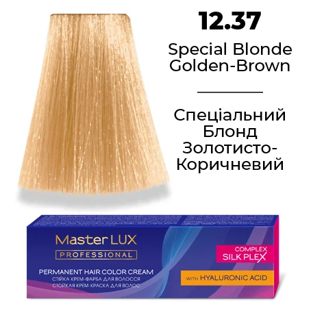 Стійка крем-фарба для волосся Master LUX 12.37 Спеціальний Блонд Золотисто-Коричневий 60 мл
