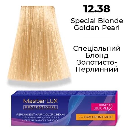 Стійка крем-фарба для волосся Master LUX 12.38 Спеціальний Блонд Золотисто-Перлинний 60 мл