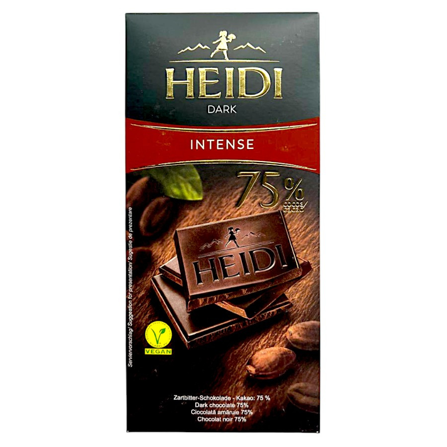 Чорний шоколад Heidi 75% какао 80 грамів, фото 1
