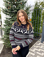 Новорічний жіночий светр з оленями, фото 3