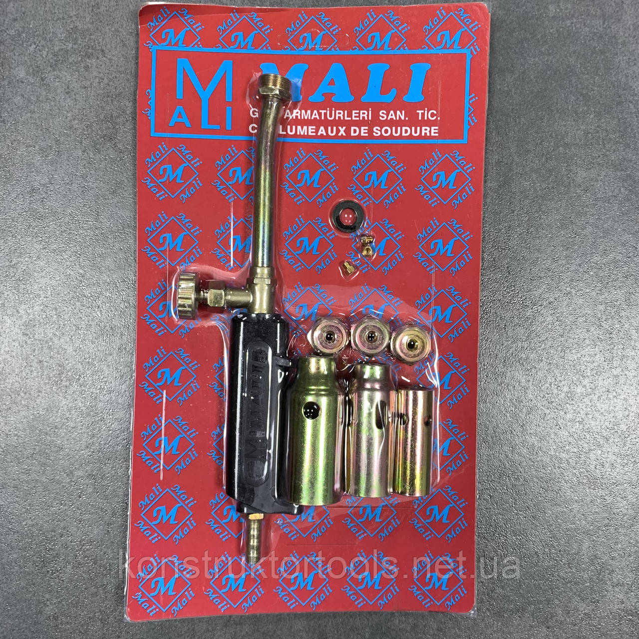 Газовий пальник 3шт насадок Mali (Ø23, Ø28, Ø33)мм для смоління та пайки, фото 1