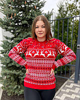 Новорічний жіночий светр з оленями, фото 2