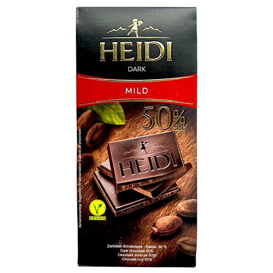 Чорний шоколад Heidi 50% какао 80 грамів, фото 1