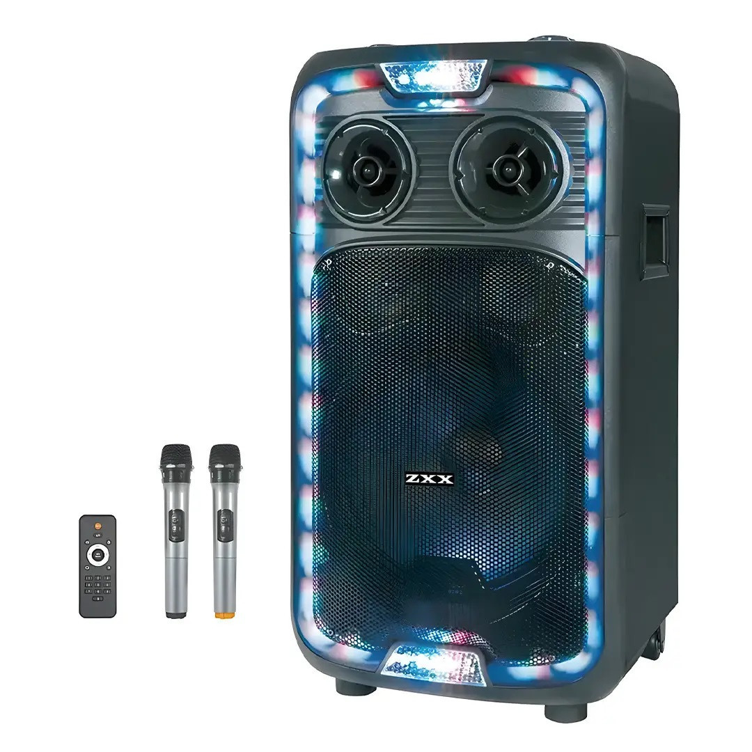 Акустична переносна колонка ZXX-1290 60 Вт 12" 71х345х30 см TWS/FM/USB/TF/SD/BT/REC/LED/2MIC/ДУ 1 шт.