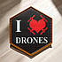 Шеврон я люблю дрони ПВХ, фото 3