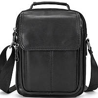 Чоловічий месенджер 18х21х8, чоловіча шкіряна барсетка на одне плече, сумка для чоловіка BEXHILL, чорний, фото 2