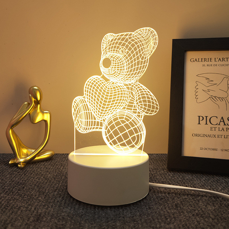 3D світильник нічник Sleep Lamp Teddy Bear, фото 1