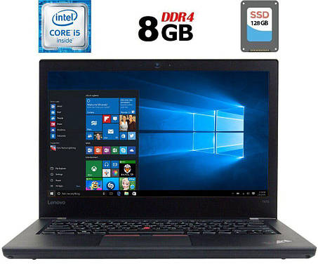 Ультрабук Б-клас Lenovo ThinkPad T470/ 14" (1920x1080)/ Core i5-6300U/ 8 GB RAM/ 128 GB SSD/ HD 520, фото 1