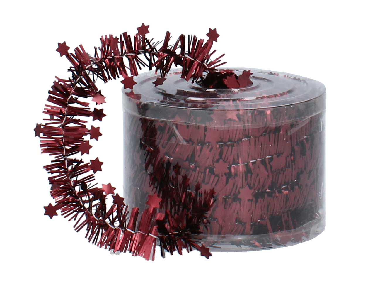 Мішура декоративна із зірками Chomik 7 м, бордова