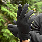 Зимові флісові рукавиці чорні, фото 5