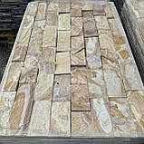 Фасадна плитка із сланцю "Золота Вишня" для цоколя, фасаду, облицювання будинку, фото 3