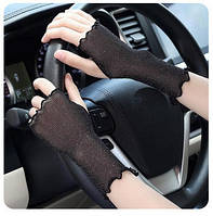 Рукавички жіночі автомобільні чорні без пальців