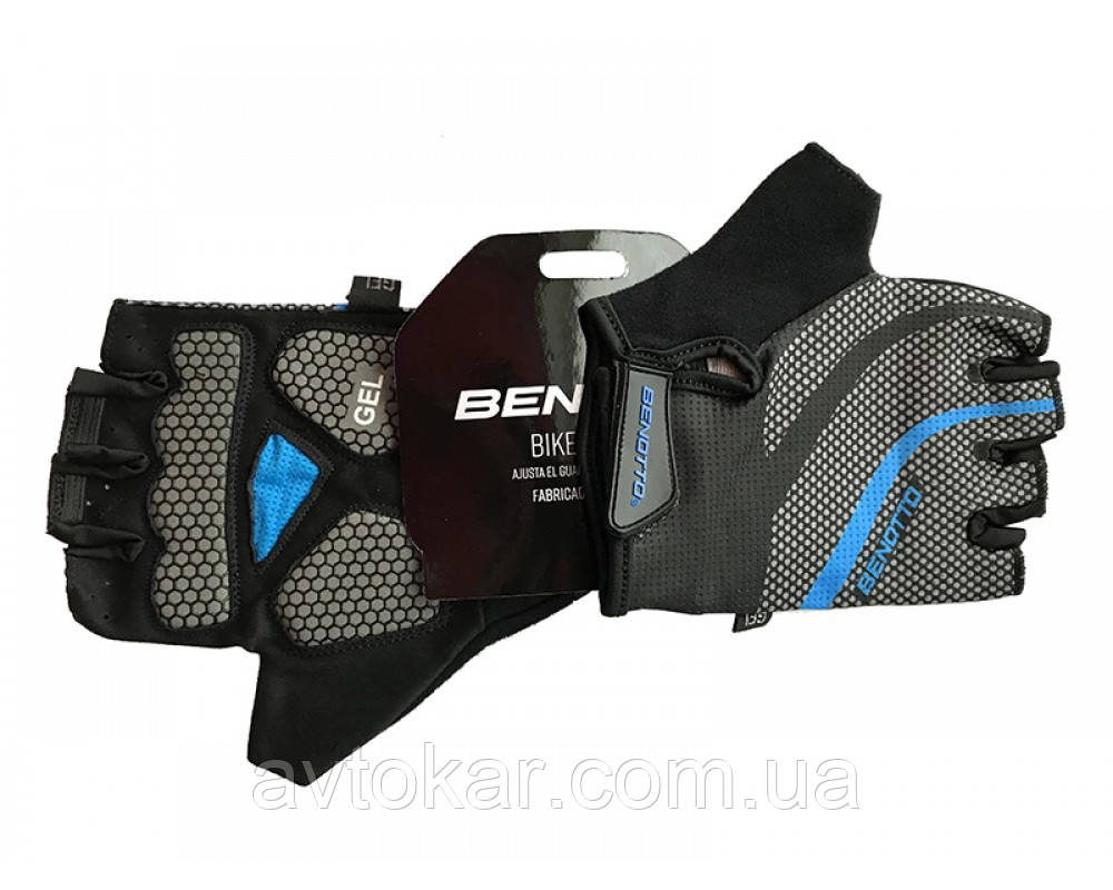 Рукавички велосипедні відкриті чоловічі Benotto TK-20 (Blue) L і XL ORG