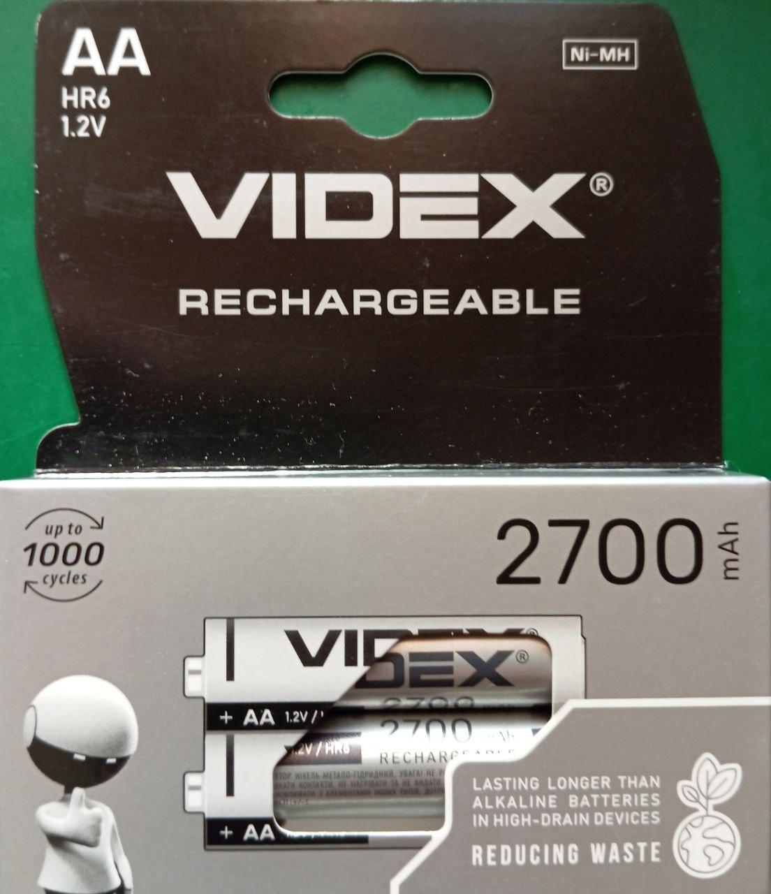 Акумулятори Videx HR6/AA 2700mAh ( 1 шт ), фото 1