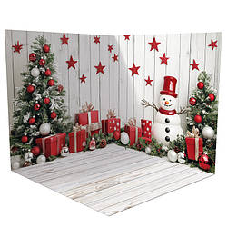 Новорічний кутовий фотофон, вініловий 100х100см, Frontlit 450 г/м2 №58532