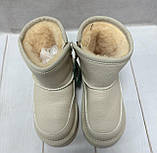 Зимові дитячі Ugg Paliament уггі екошкіра бежеві 29 18.5 см, фото 4