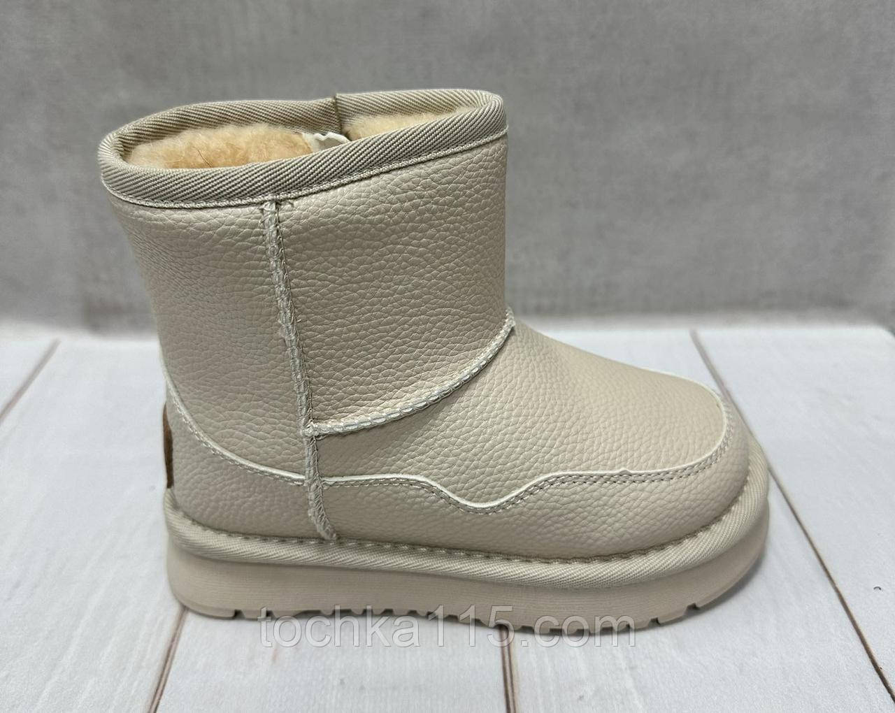 Зимові дитячі Ugg Paliament  уггі екошкіра  бежеві 29  18.5 см, фото 1
