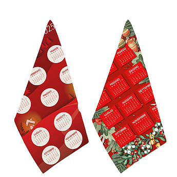 Набір із 2-х червоних бавовняних рушників із малюнком календаря на 2025 рік Calendario Centrotex