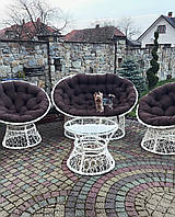 Набір з техноротангу Мамасан в білому кольорі