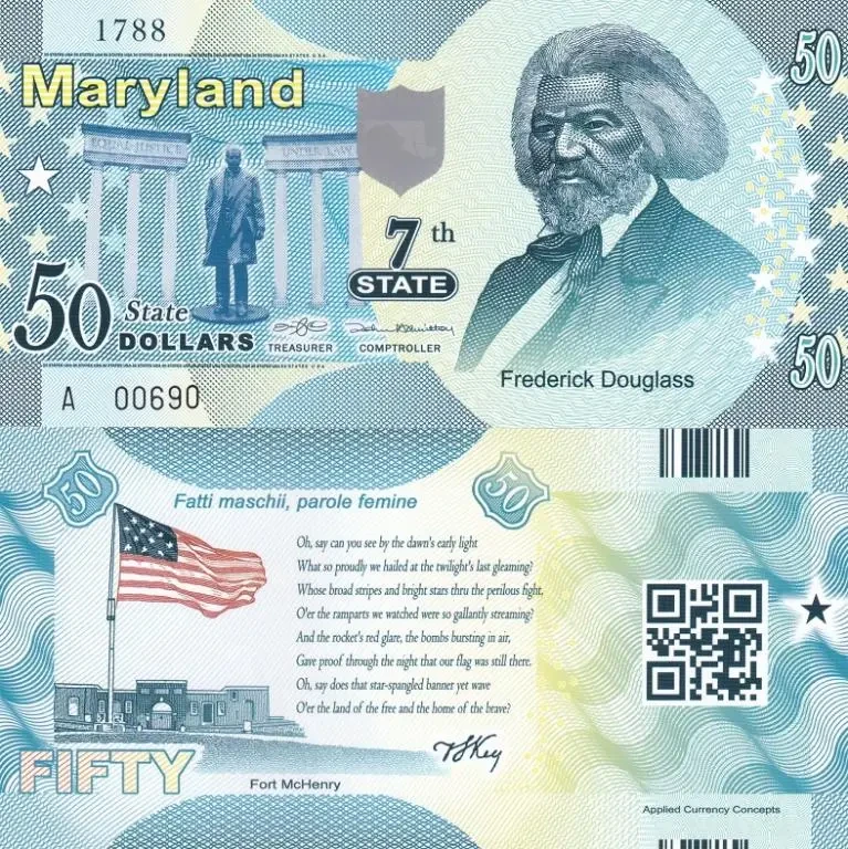 Fantasy/США — 50 Dollars 2014 — 7th state Maryland — Polymer — Сувенір — aUNC