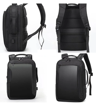 Рюкзак чорний спортивний шкільний міський на блискавці з кишенею Ares