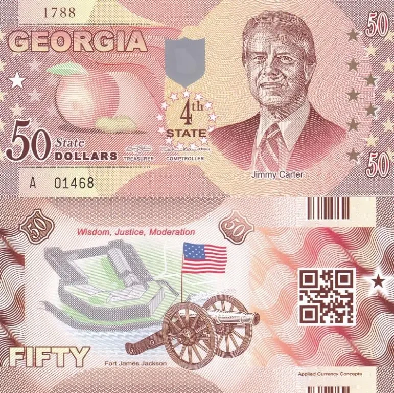 Fantasy/США — 50 Dollars 2014 — 4th state Georgia — Polymer — Сувенір — aUNC