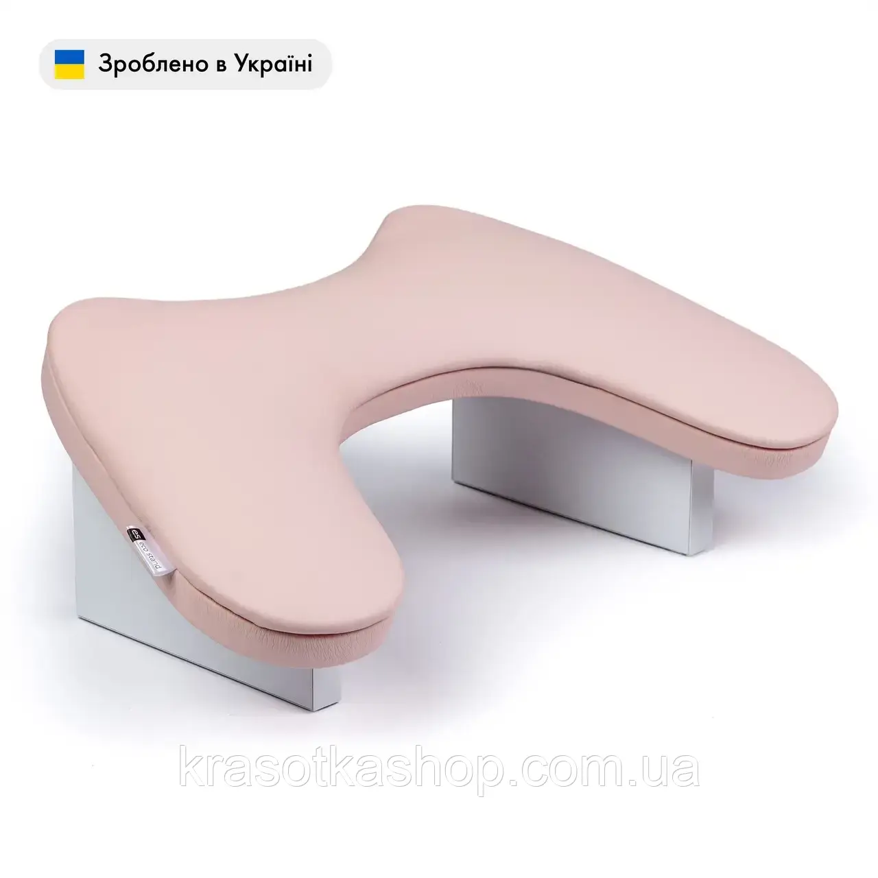 Підставка(підлокітник) ортопедична манікюрна для рук ECO STAND Butterfly рожева на білих ніжках