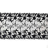 Ажурне мереживо вишивка на сітці: чорна нитка на чорній сітці, ширина 21 см, фото 5