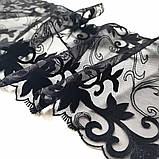 Ажурне мереживо вишивка на сітці: чорна нитка на чорній сітці, ширина 21 см, фото 4