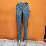 Брюки жіночі теплі штани класика твід 42 сірий, фото 5