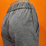 Брюки жіночі теплі штани класика твід 42 сірий, фото 6