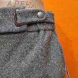 Брюки жіночі теплі штани класика твід 42 сірий, фото 8