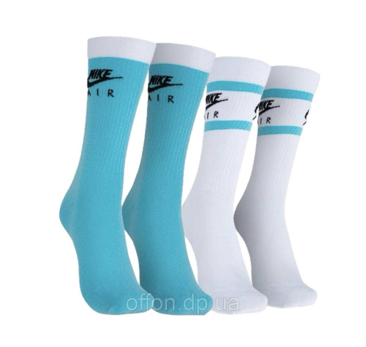 Шкарпетки високі тонкі Nike Everyday Essential 2-Pack DH6170-909 блакитні білі