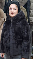 Шубка 6128. Зима. Розміри: M, L, XL, XXL. Напів-батал. Графіт