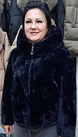 Шубка 6128. Зима. Розміри: M, L, XL, XXL. Напів-батал. Синій