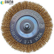 Щітка дротяна дискова торцева для дриля Sigma 50мм, фото 5