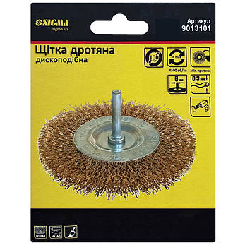 Щітка дротяна дискова торцева для дриля Sigma 100мм, фото 1