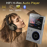 MP3 плеєр Mrobo M10 2.4" Bluetooth 5.0 DSD256 Hi-Fi 16Gb металевий сірий, фото 2