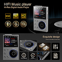 MP3 плеєр Mrobo M10 2.4" Bluetooth 5.0 DSD256 Hi-Fi 16Gb металевий сірий, фото 3