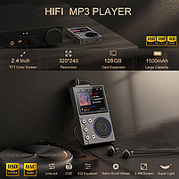 MP3 плеєр Mrobo M10 2.4" Bluetooth 5.0 DSD256 Hi-Fi 16Gb металевий сірий, фото 9