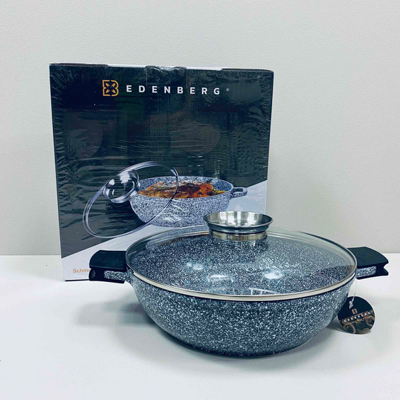 Сотейник із гранітним покриттям та кришкою Edenberg EB-8042 сірий 32см 5.5л