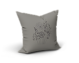 Подушка з вишивкою ПОЛЬОВІ КВІТИ1 40 на 40 см світло сірий, фото 2
