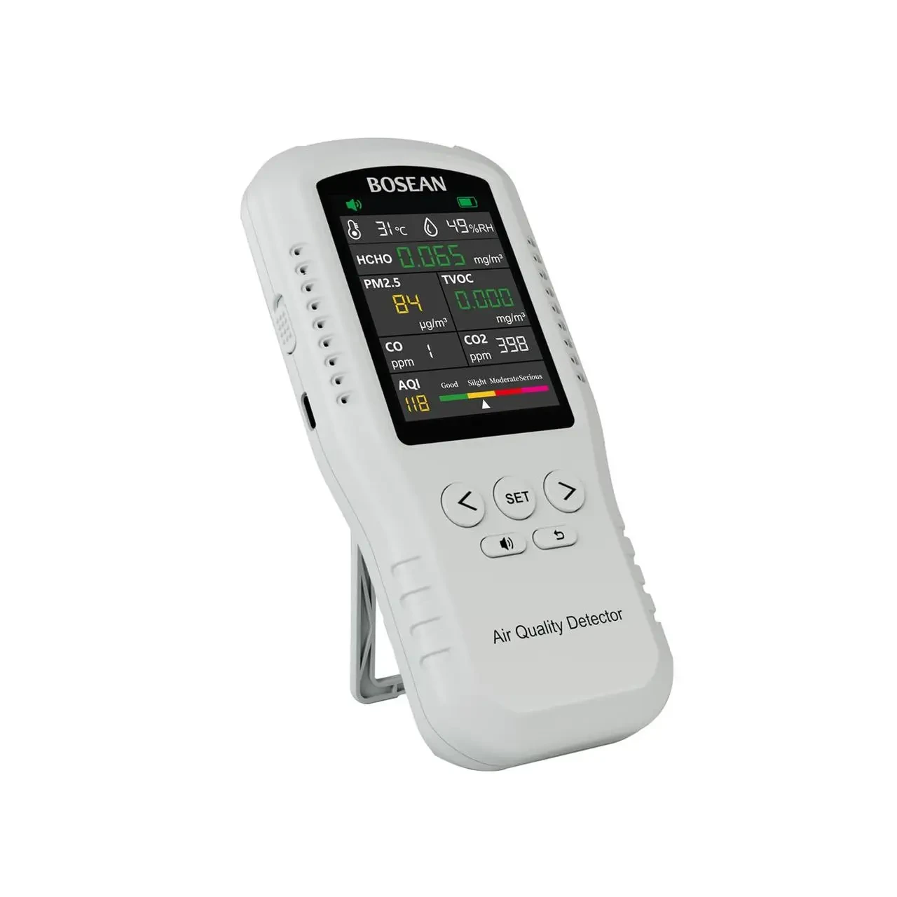 Аналізатор якості повітря Bosean T-Z01pro (HCHO, TVOC, CO2, CO, PM2,5, AQI)