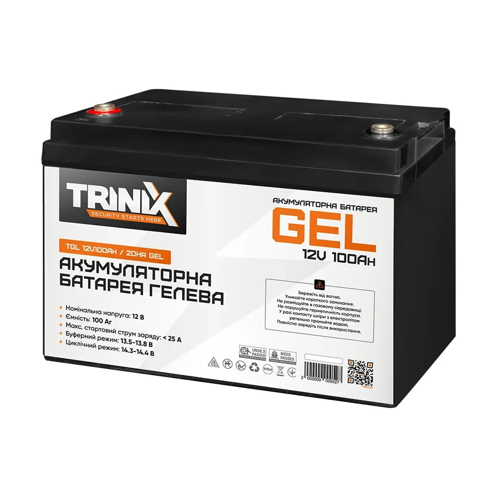 Акумулятор гелевий 12В 100А/г TRINIX TGL12V100Ah/20Hr GEL, фото 1