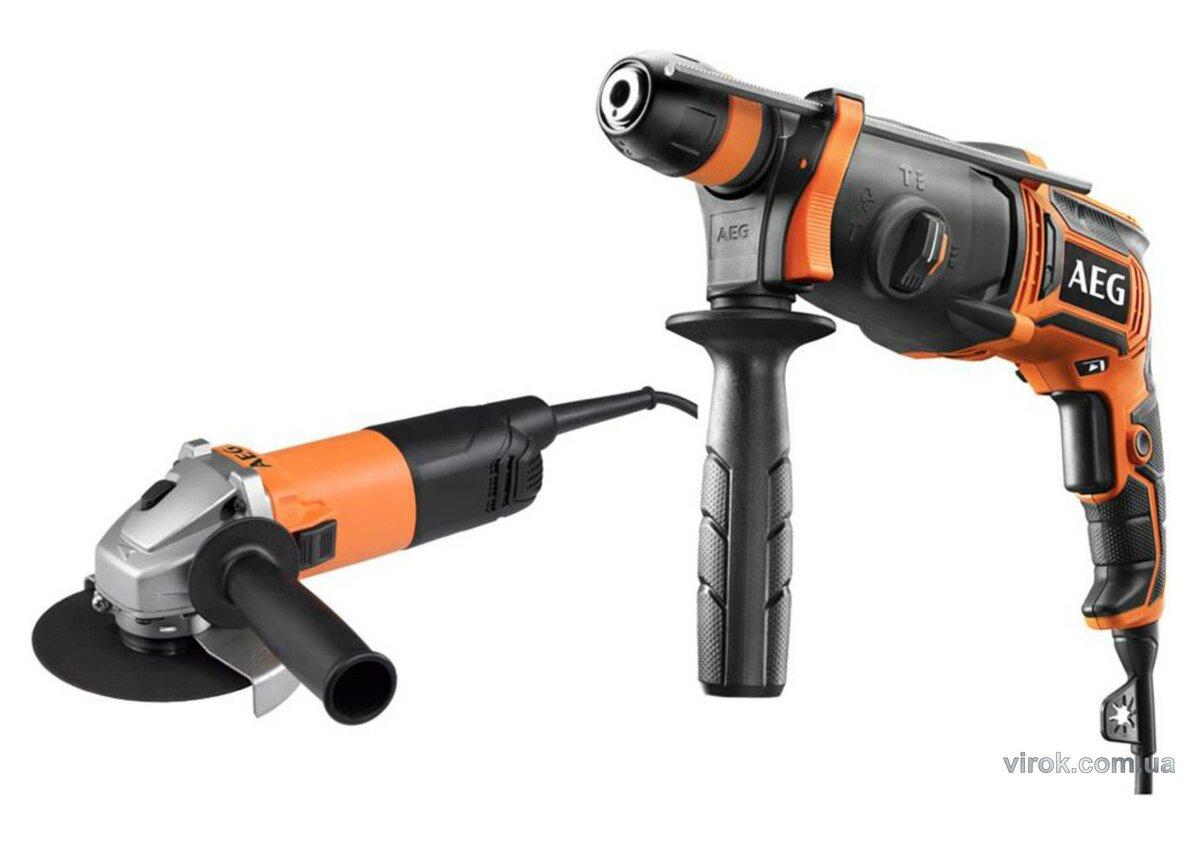 Перфоратор + кутова шліфмашинка AEG (KH24IE + WS8-115S)  в футлярі (JP240B2C) DW Сделай это - Vdalo