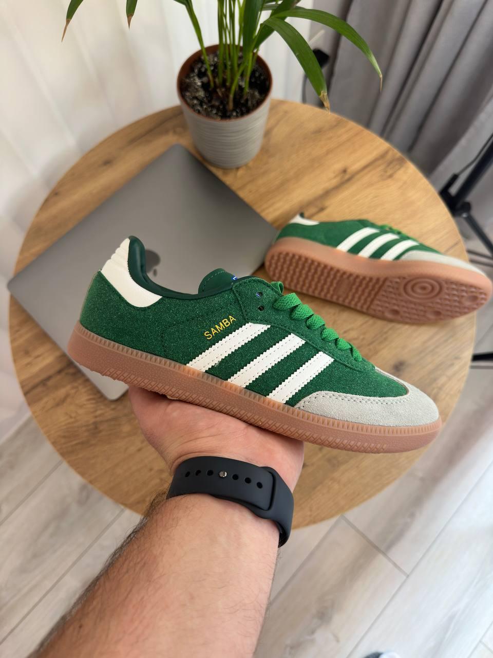 Жіночі Кросівки Adidas Samba Green Grey / Адідас Самба