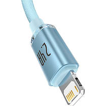 Кабель Baseus Crystal Shine Series Fast Charging Cable USB to Lightning 2.4A 1.2m CAJY001103 Blue, фото 3